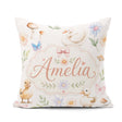 Custom Name Swan and Ducklings with Flowers Mushrooms Soft White Square Filled Cushion Throw Pillow Sofa Bed Home Decor Zip Washable UK Made