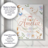 Personalised Name Swan and Ducklings with Custom  Unique Gift Idea Elegant Feature Canvas Wall Art Print Decor Picture Ready to Hang