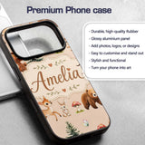 Bear Bunny Deer Squirrel Trees Printed Design Custom Name Protective Phone Case Mobile Cover Durable Everyday Smartphone Shock Resistant