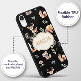 Woodland Deer Bear Fox Owl Raccoon Printed Design Custom Name Protective Phone Case Mobile Cover Durable Everyday Smartphone Shock Resistant