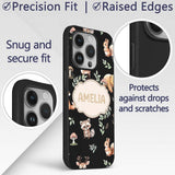 Woodland Deer Bear Fox Owl Raccoon Printed Design Custom Name Protective Phone Case Mobile Cover Durable Everyday Smartphone Shock Resistant