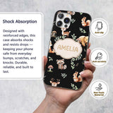 Woodland Deer Bear Fox Owl Raccoon Printed Design Custom Name Protective Phone Case Mobile Cover Durable Everyday Smartphone Shock Resistant