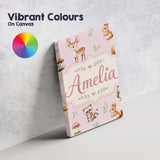 Personalised Name Woodland Deer Bear Fox Custom  Unique Gift Idea Elegant Feature Canvas Wall Art Print Decor Picture Ready to Hang