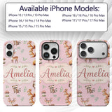 Woodland Deer Bear Fox Owl Raccoon Printed Design Custom Name Protective Phone Case Mobile Cover Durable Everyday Smartphone Shock Resistant