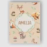 Personalised Name Woodland Deer Bear Fox Custom  Unique Gift Idea Elegant Feature Canvas Wall Art Print Decor Picture Ready to Hang