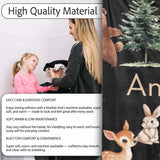 Woodland Animals Bear Deer Bunny Trees Mushrooms Butterfly Seamless  Personalised Custom Name Super Soft Fleece Blanket Bed Sofa Throw