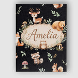 Personalised Name Cute Woodland Deer Bear Custom  Unique Gift Idea Elegant Feature Canvas Wall Art Print Decor Picture Ready to Hang