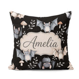 Custom Name Halloween Bats Stars Night Sky Seamless Pattern Name Square Filled Cushion Throw Pillow Sofa Bed Home Decor Zip Washable UK Made