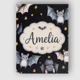 Personalised Name Cute Halloween Bats Custom Modern Room Accent Creative Decorator Style Canvas Wall Art Print Decor Picture Ready to Hang