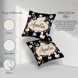 Custom Name Swan Duckling Butterflies Mushrooms Soft Watercolor Square Filled Cushion Throw Pillow Sofa Bed Home Decor Zip Washable UK Made