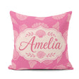 Custom Name Minimal Pink Seashell Ocean Summer Pattern Name Cute Square Filled Cushion Throw Pillow Sofa Bed Home Decor Zip Washable UK Made