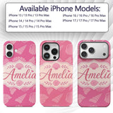 Minimal Pink Seashell Ocean Summer Printed Design Custom Name Protective Phone Case Mobile Cover Durable Everyday Smartphone Shock Resistant