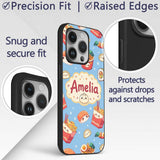 Cute Kawaii Sushi Ramen Dumpling Printed Design Custom Name Protective Phone Case Mobile Cover Durable Everyday Smartphone Shock Resistant
