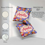 Custom Name Kawaii Sushi Ramen Dumpling Food Background Seamless Square Filled Cushion Throw Pillow Sofa Bed Home Decor Zip Washable UK Made