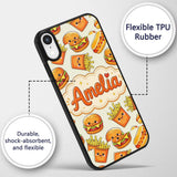 Kawaii Burger Fries Hotdog Fast Food Light Cream Custom Name Protective Phone Case Mobile Cover Durable Everyday Smartphone Shock Resistant