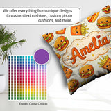 Custom Name Kawaii Burger Fries Hotdog Fast Light Cream Seamless Square Filled Cushion Throw Pillow Sofa Bed Home Decor Zip Washable UK Made