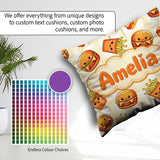 Custom Name Cute Kawaii Burger Fries Hotdog Fast Food Background Square Filled Cushion Throw Pillow Sofa Bed Home Decor Zip Washable UK Made