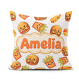 Custom Name Kawaii Burger Fries Hotdog Fast Food White Seamless Square Filled Cushion Throw Pillow Sofa Bed Home Decor Zip Washable UK Made