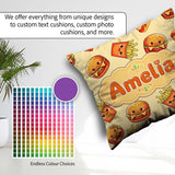 Custom Name Cute Kawaii Burger Fries Hotdog Fast Food Background Square Filled Cushion Throw Pillow Sofa Bed Home Decor Zip Washable UK Made