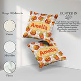 Custom Name Kawaii Burger Fries Fast Food Beige Gingham Seamless Square Filled Cushion Throw Pillow Sofa Bed Home Decor Zip Washable UK Made