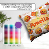 Custom Name Kawaii Burger Fries Fast Food Beige Gingham Seamless Square Filled Cushion Throw Pillow Sofa Bed Home Decor Zip Washable UK Made