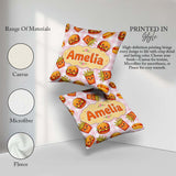 Custom Name Kawaii Burger Hotdog Fast Food Pink Gingham Seamless Square Filled Cushion Throw Pillow Sofa Bed Home Decor Zip Washable UK Made