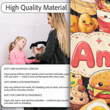 Cute Kawaii Fast Food Collage Burger Pizza Fries Drinks Seamless  Personalised Custom Name Super Soft Fleece Blanket Bed Sofa Throw