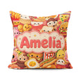 Custom Name Kawaii Fast Food Collage Burger Pizza Fries Seamless Square Filled Cushion Throw Pillow Sofa Bed Home Decor Zip Washable UK Made