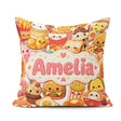 Custom Name Kawaii Fast Food Collage Burger Pizza Fries Seamless Square Filled Cushion Throw Pillow Sofa Bed Home Decor Zip Washable UK Made