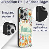 Kawaii Fast Food Burger Sushi Taco Pizza Mint Custom Name Protective Phone Case Mobile Cover Durable Everyday Smartphone Shock Resistant