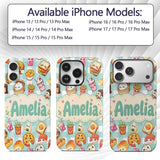 Kawaii Fast Food Burger Sushi Taco Pizza Mint Custom Name Protective Phone Case Mobile Cover Durable Everyday Smartphone Shock Resistant
