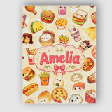 Personalised Name Kawaii Fast Food Burger Custom  Unique Gift Idea Elegant Feature Canvas Wall Art Print Decor Picture Ready to Hang