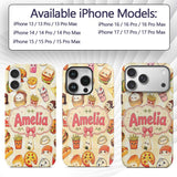 Kawaii Fast Food Burger Sushi Taco Pizza Yellow Custom Name Protective Phone Case Mobile Cover Durable Everyday Smartphone Shock Resistant