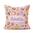 Custom Name Kawaii Fast Food Burger Sushi Pizza Seamless Pattern Square Filled Cushion Throw Pillow Sofa Bed Home Decor Zip Washable UK Made