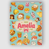 Personalised Name Kawaii Fast Food Burger Custom  Unique Gift Idea Elegant Feature Canvas Wall Art Print Decor Picture Ready to Hang