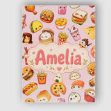 Personalised Name Kawaii Fast Food Burger Custom  Unique Gift Idea Elegant Feature Canvas Wall Art Print Decor Picture Ready to Hang
