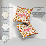 Custom Name Kawaii Fast Food Sushi Taco Pizza Grey Seamless Name Square Filled Cushion Throw Pillow Sofa Bed Home Decor Zip Washable UK Made