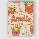 Personalised Name Cute French Fries Cartoon Custom  Bespoke Interior Contemporary Canvas Wall Art Print Decor Picture Ready to Hang