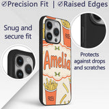 Cute French Fries Cartoon Snack Printed Design Custom Name Protective Phone Case Mobile Cover Durable Everyday Smartphone Shock Resistant