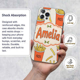 Cute French Fries Cartoon Snack Printed Design Custom Name Protective Phone Case Mobile Cover Durable Everyday Smartphone Shock Resistant