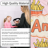 Cute French Fries Cartoon Snack Food Blush Pink Background Seamless  Personalised Custom Name Super Soft Fleece Blanket Bed Sofa Throw