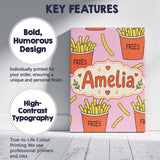 Personalised Name Cute French Fries Cartoon Custom  Bespoke Interior Contemporary Canvas Wall Art Print Decor Picture Ready to Hang