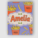 Personalised Name Cute French Fries Cartoon Custom  Bespoke Interior Contemporary Canvas Wall Art Print Decor Picture Ready to Hang