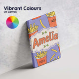 Personalised Name Cute French Fries Cartoon Custom  Bespoke Interior Contemporary Canvas Wall Art Print Decor Picture Ready to Hang