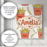 Personalised Name Cute French Fries Cartoon Custom  Bespoke Interior Contemporary Canvas Wall Art Print Decor Picture Ready to Hang