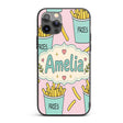 Cute French Fries Cartoon Snack Seamless Pattern Custom Name Protective Phone Case Mobile Cover Durable Everyday Smartphone Shock Resistant