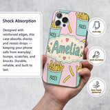 Cute French Fries Cartoon Snack Seamless Pattern Custom Name Protective Phone Case Mobile Cover Durable Everyday Smartphone Shock Resistant