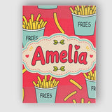 Personalised Name Cute French Fries Cartoon Custom  Bespoke Interior Contemporary Canvas Wall Art Print Decor Picture Ready to Hang