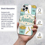 Cute French Fries Cartoon Snack Seamless Pattern Custom Name Protective Phone Case Mobile Cover Durable Everyday Smartphone Shock Resistant