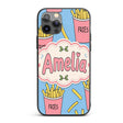 Cute French Fries Cartoon Snack Seamless Pattern Custom Name Protective Phone Case Mobile Cover Durable Everyday Smartphone Shock Resistant